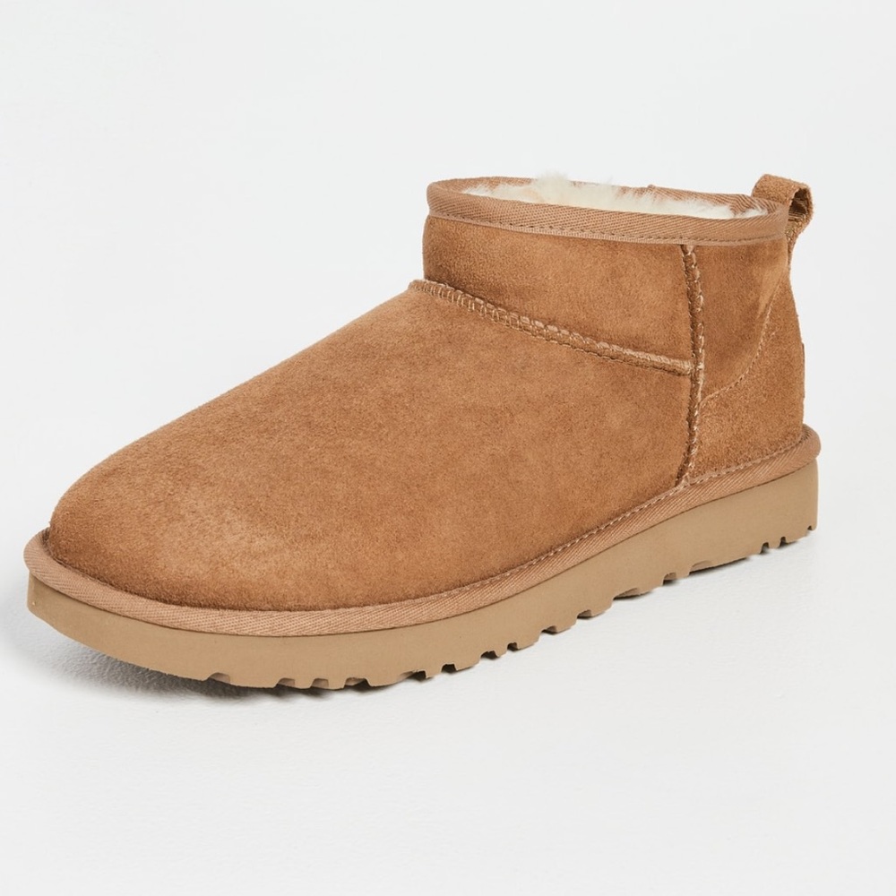 UGG “CLASSIC ULTRA MINI BOOTS” CHESTNUT/8, NWT